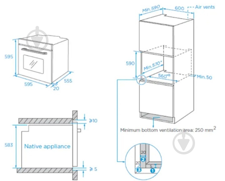Духовой шкаф Heinner HBO-M709GCDRC-GBK - фото 2