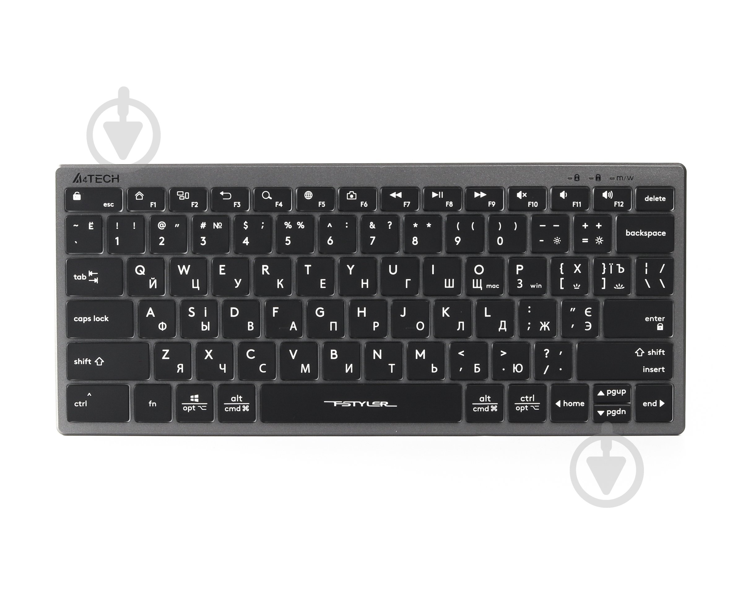 Клавіатура A4Tech (FX61 USB (Grey)) з ножичними перемикачами Fstyler grey - фото 1