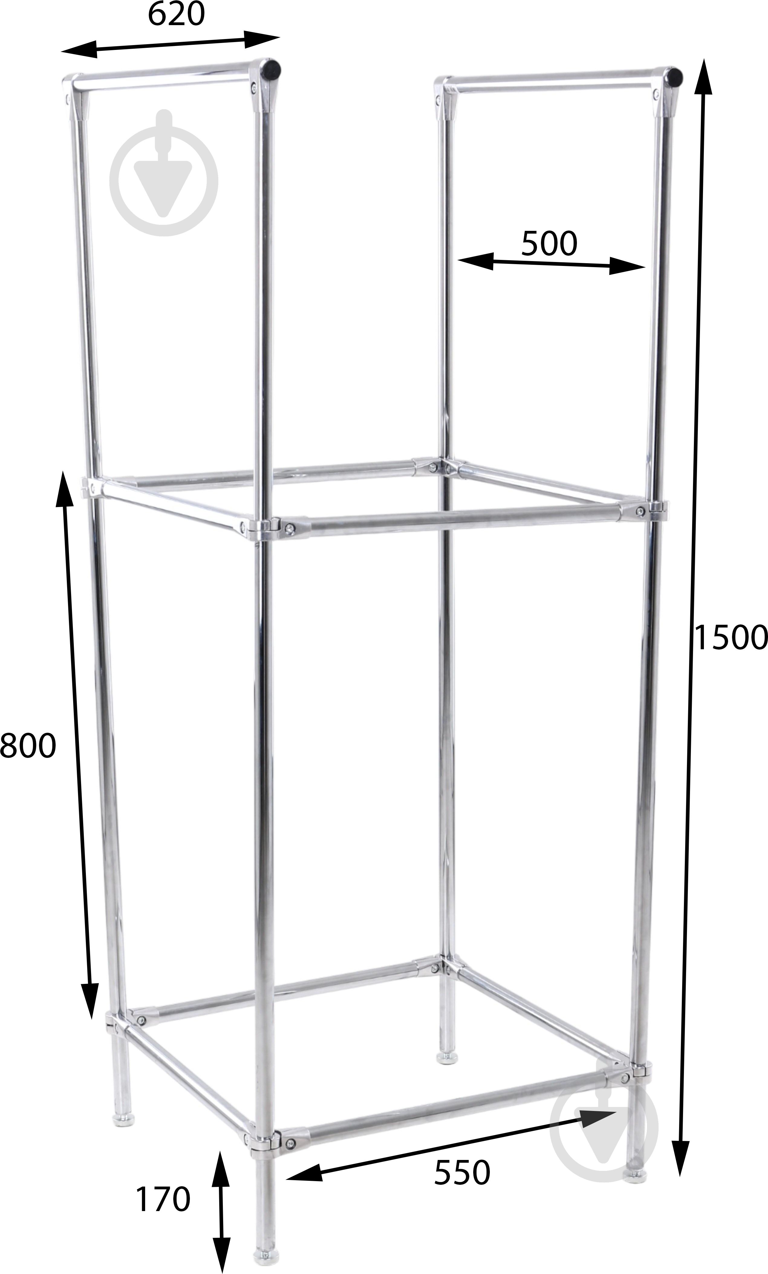 Стеллаж для хранения шин и колес 1500x550x500 мм хром металл - фото 3 Стеллаж для хранения шин и колес 1500x550x500 мм хром металл - фото 3