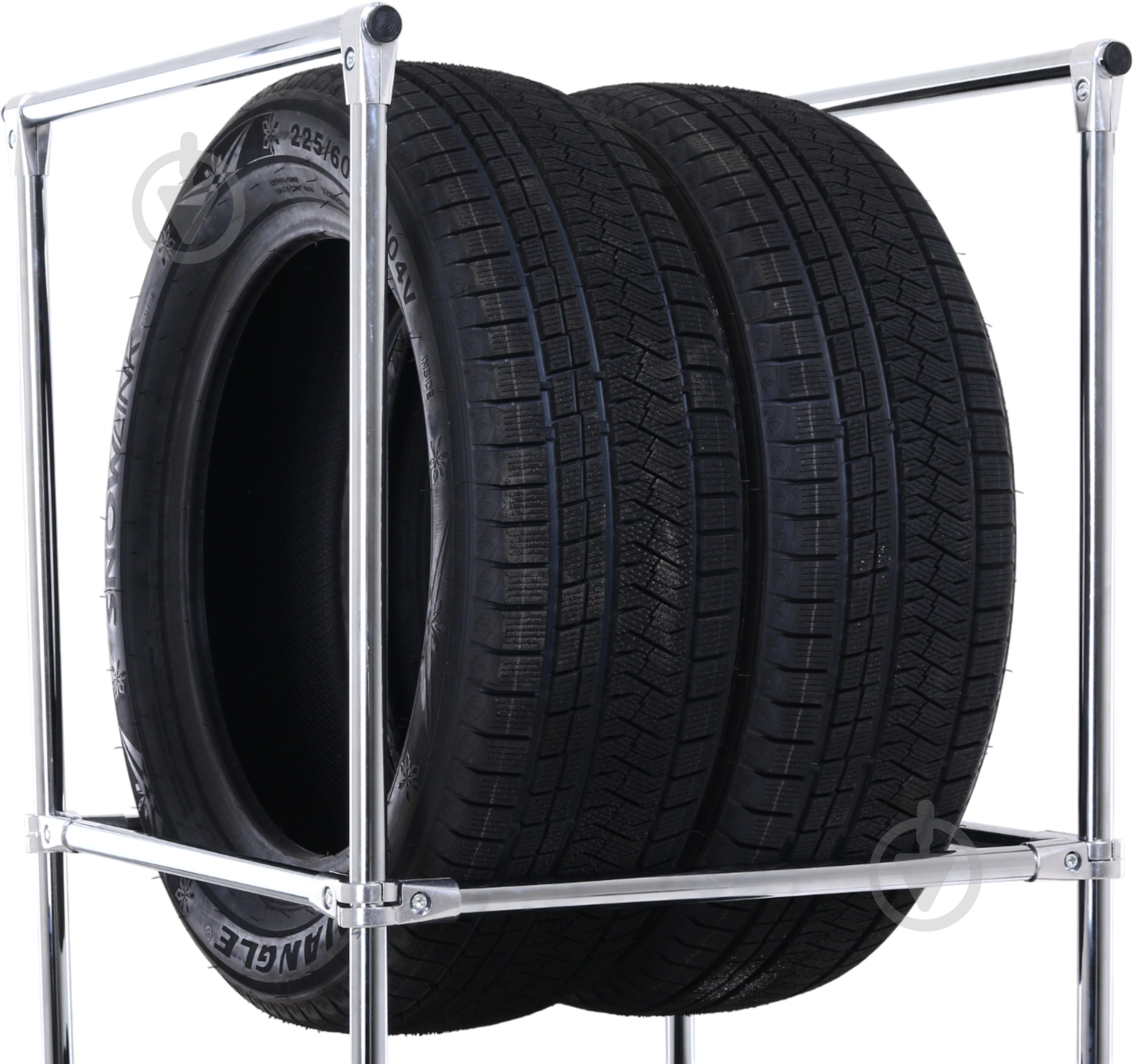 Стеллаж для хранения шин и колес 1500x550x500 мм хром металл - фото 5 Стеллаж для хранения шин и колес 1500x550x500 мм хром металл - фото 5