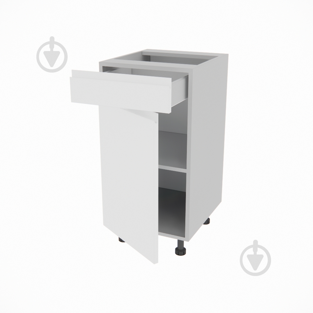 Тумба нижняя Влада ( Н 40 ДШ FAVORIT левая) белый шелк/пепельный - фото 2