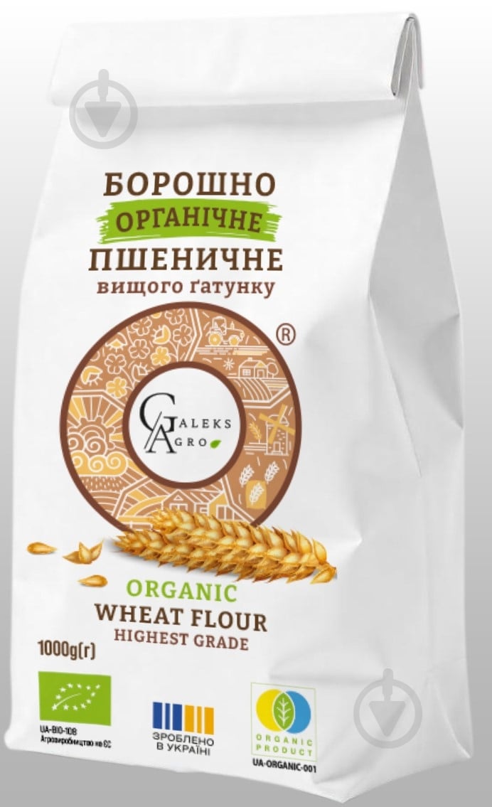 Мука пшеничная GALEKS-AGRO органическая 1 кг - фото 1