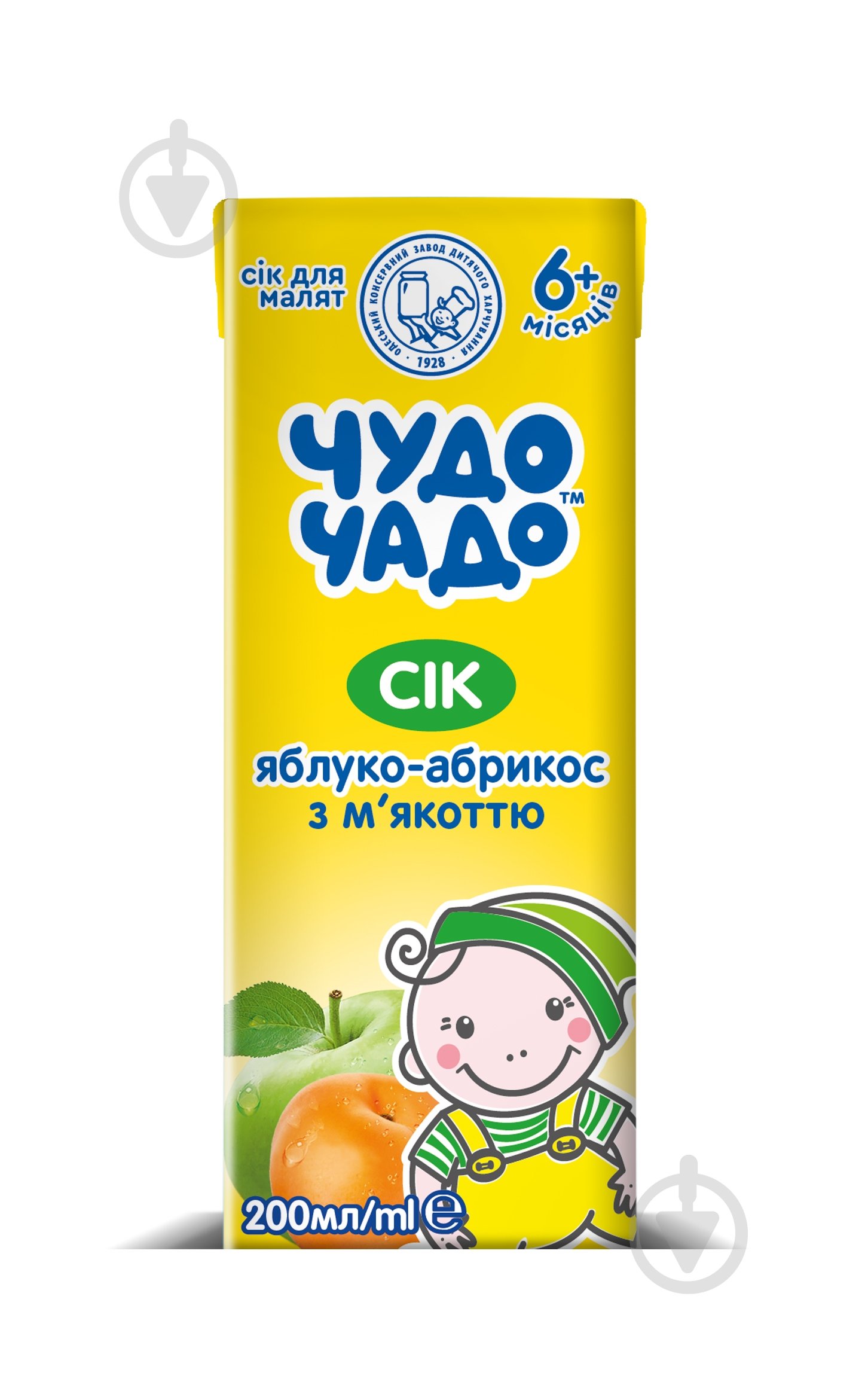 Сік Чудо-Чадо Яблуко-абрикос 200 мл - фото 1