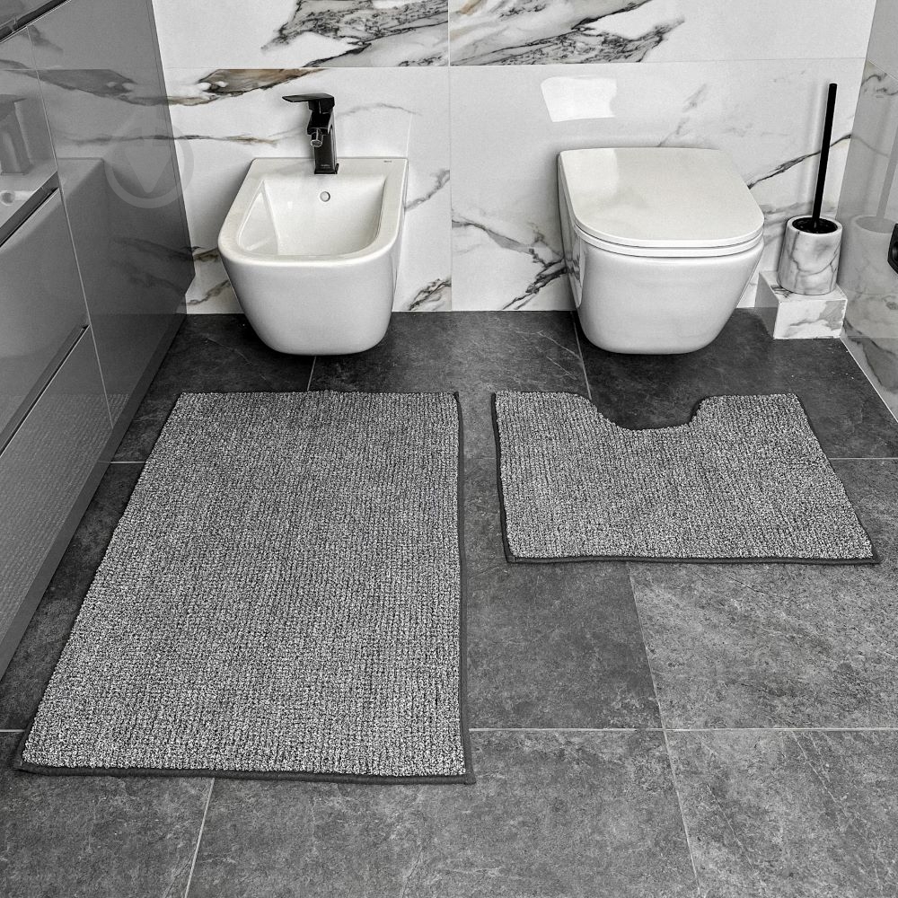 Набор ковриков Dariana Standard Plus 60x50+60x100 с вырезом темно-серый - фото 2