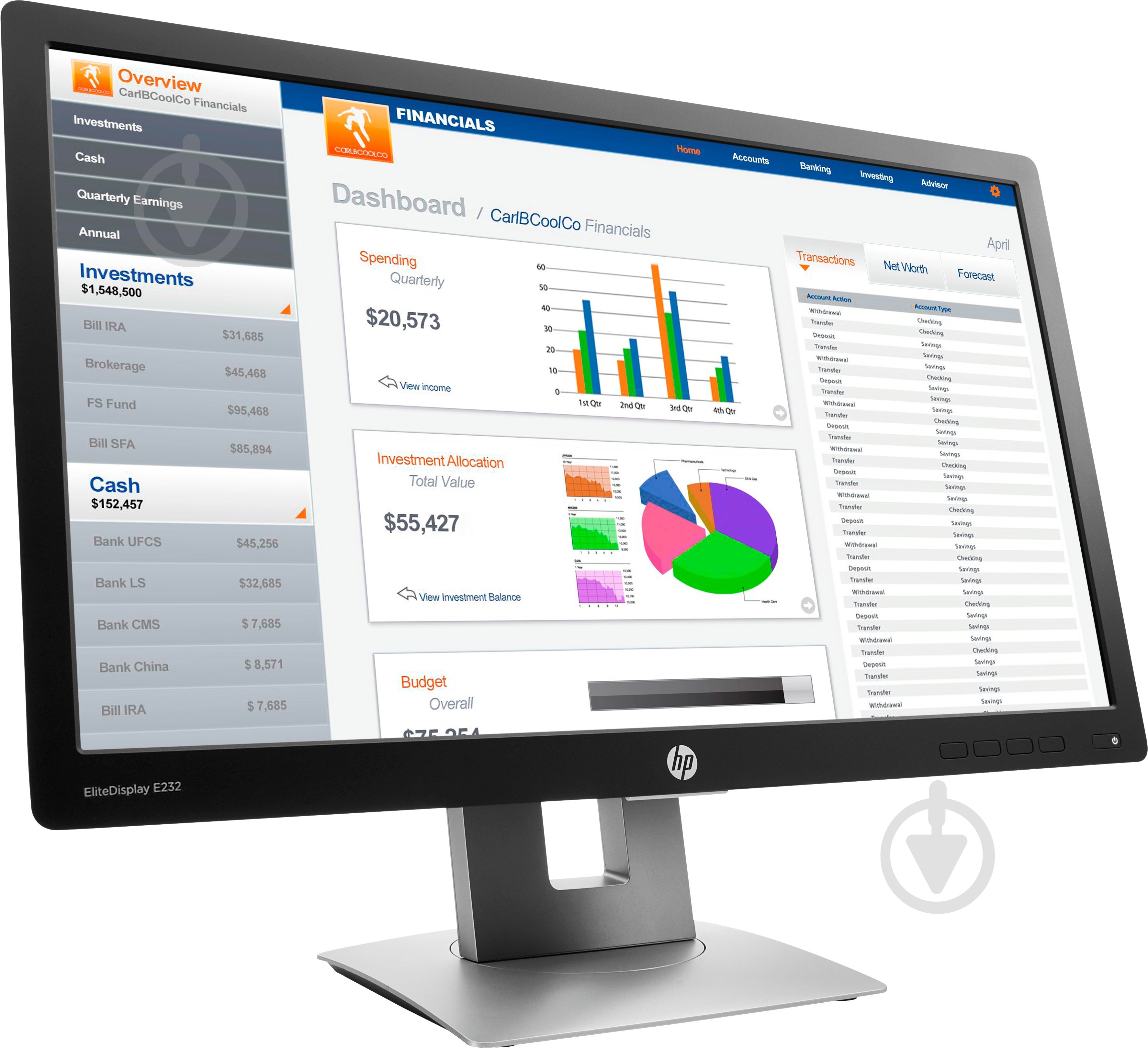 Монитор HP EliteDisplay E232 23" (M1N98AA) - фото 2