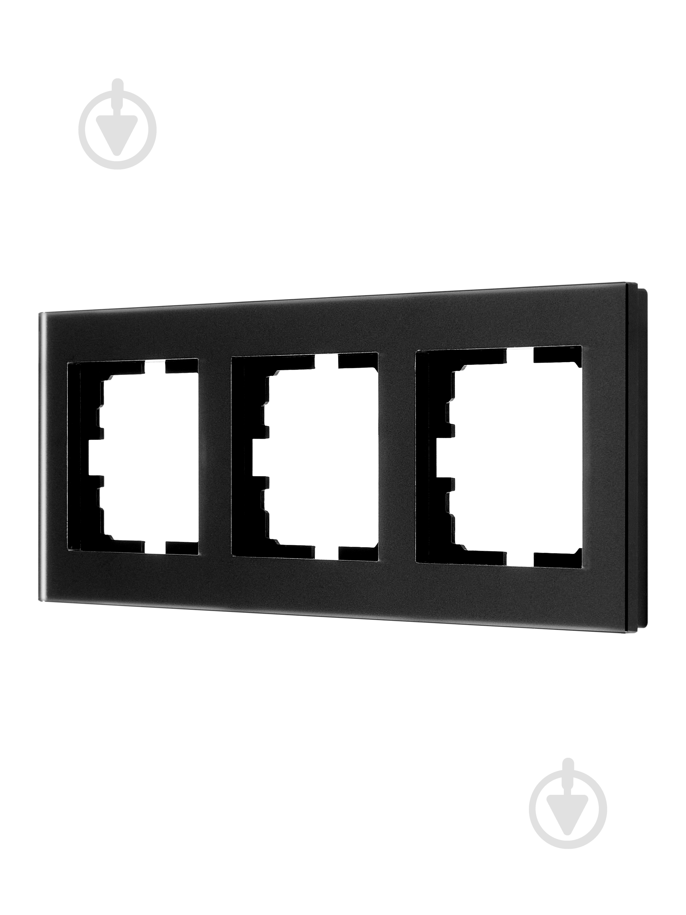 Рамка трехместная Lezard Vesna горизонтальная матовый черный 742-5980-148 - фото 2