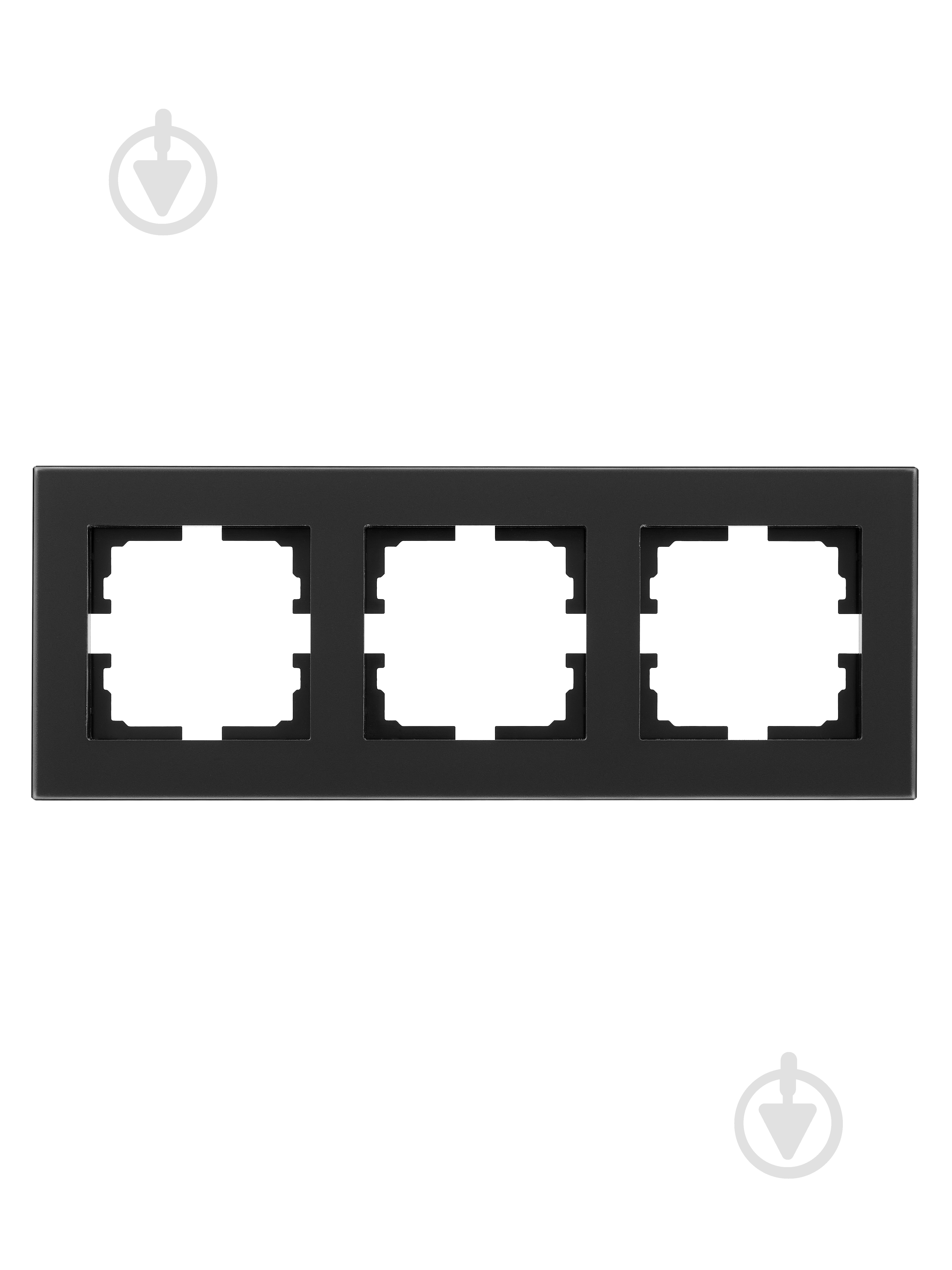 Рамка трехместная Lezard Vesna горизонтальная матовый черный 742-5980-148 - фото 1