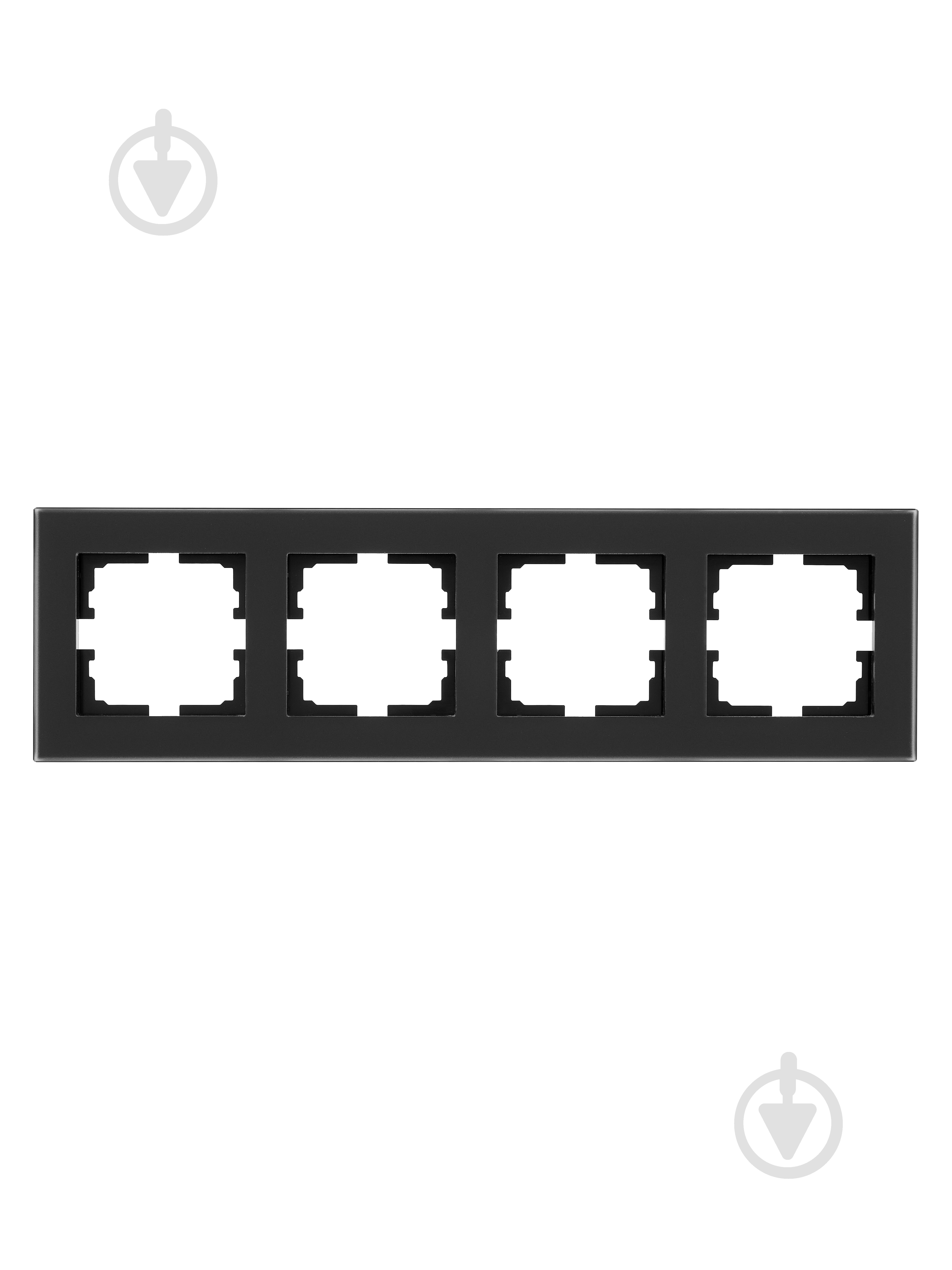 Рамка чотиримісна Lezard Vesna горизонтальна матовий чорний 742-5980-149 - фото 1 Рамка чотиримісна Lezard Vesna горизонтальна матовий чорний 742-5980-149 - фото 1
