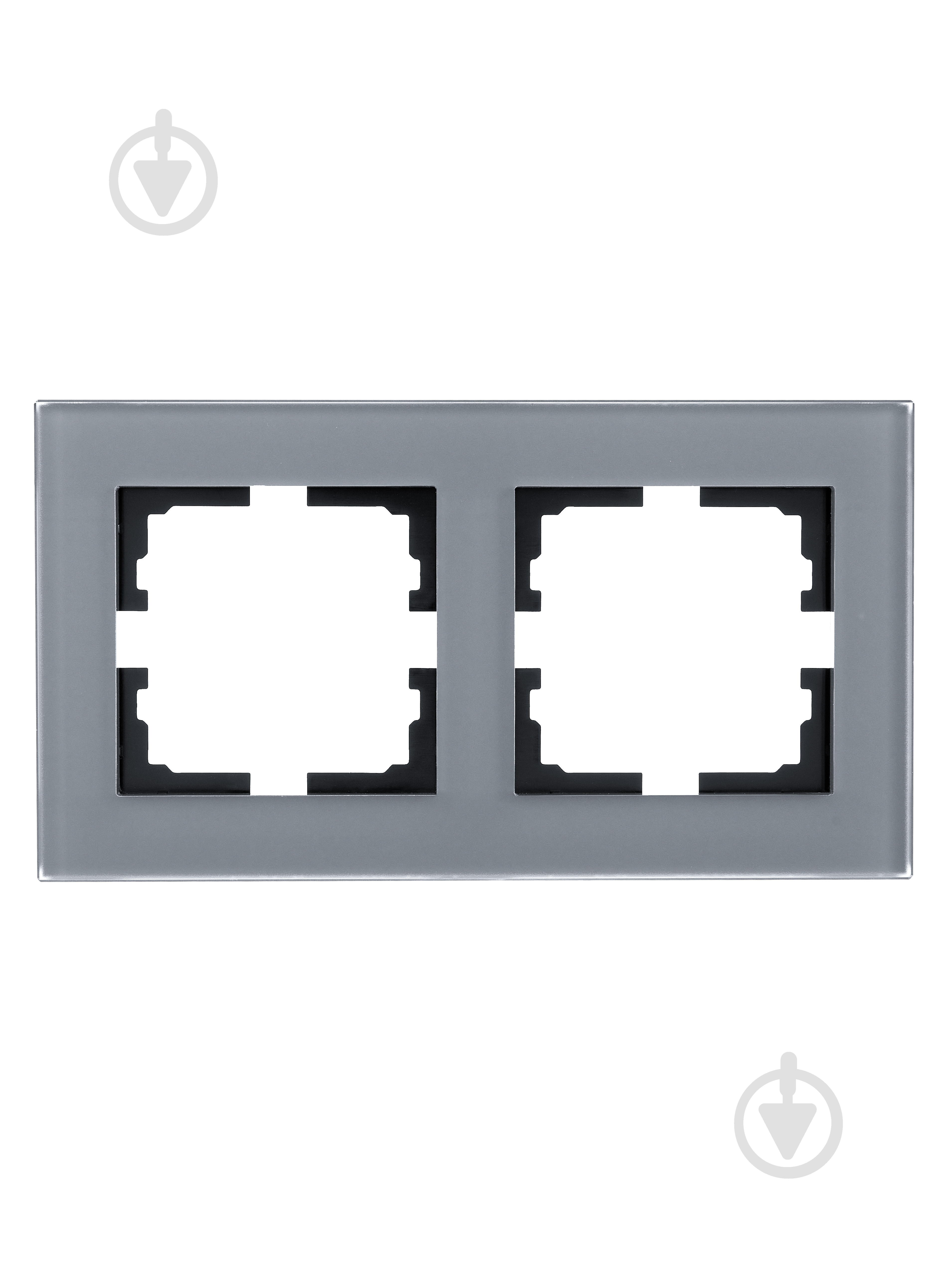 Рамка двухместная Lezard Vesna горизонтальная асфальт 742-M6980-147 - фото 1
