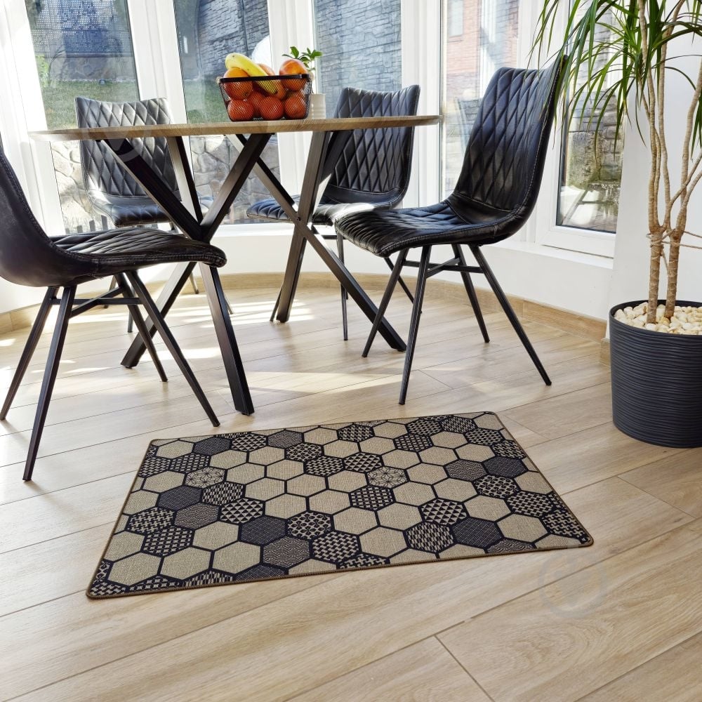 Коврик Dariana Лен Мозаика 60x90 см - фото 3 Коврик Dariana Лен Мозаика 60x90 см - фото 3