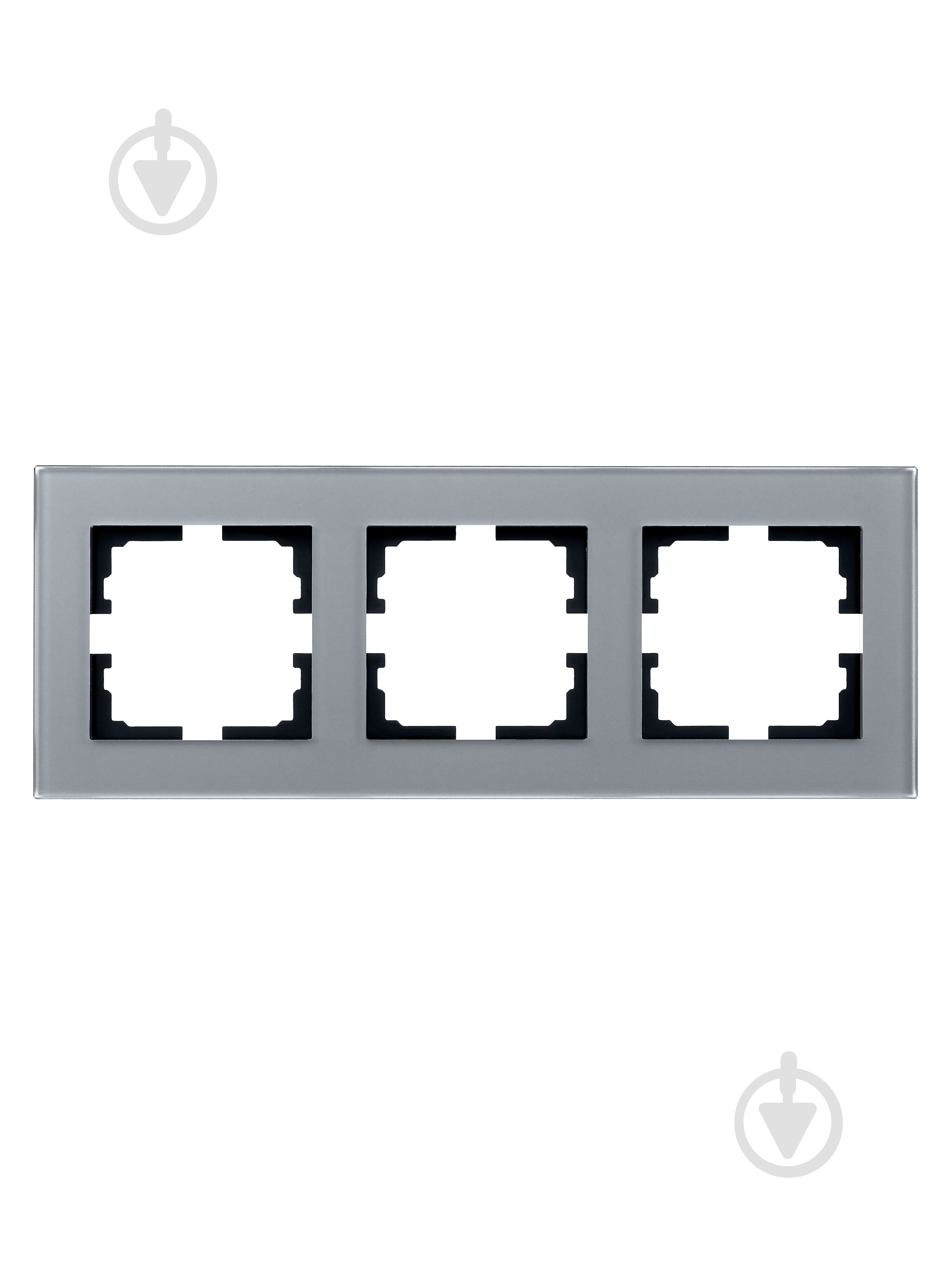 Рамка трехместная Lezard Vesna горизонтальная асфальт 742-M6980-148 - фото 1