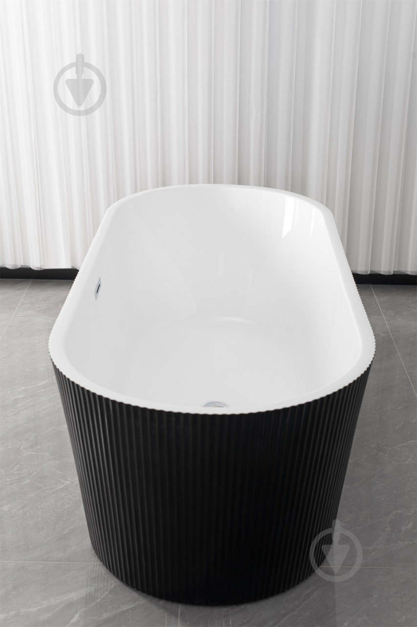 Ванна акрилова EGO WAVE окремостояча MS-03B чорний 170х75 см - фото 3