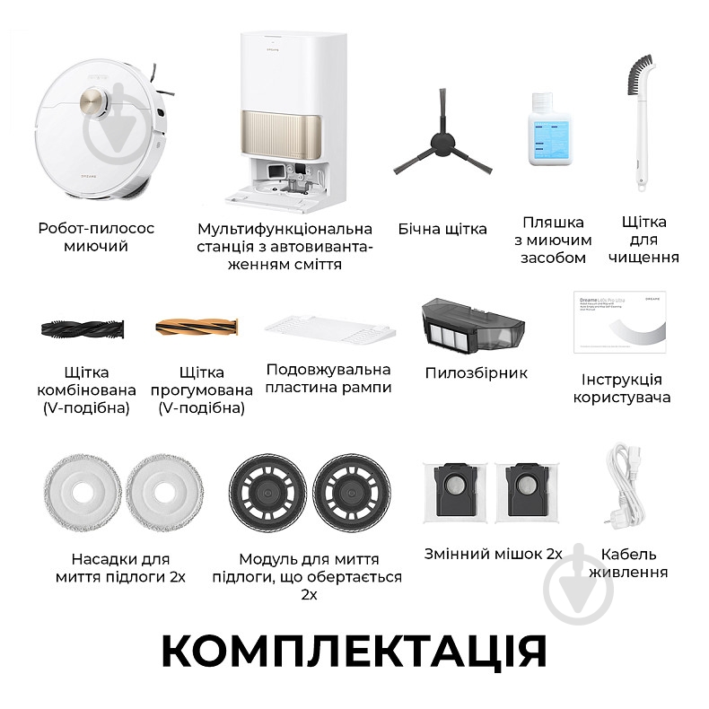 Робот-пилосос мийний DREAME Bot L40s Pro Ultra (RLL74CE-Wh) white - фото 13 Робот-пилосос мийний DREAME Bot L40s Pro Ultra (RLL74CE-Wh) white - фото 13