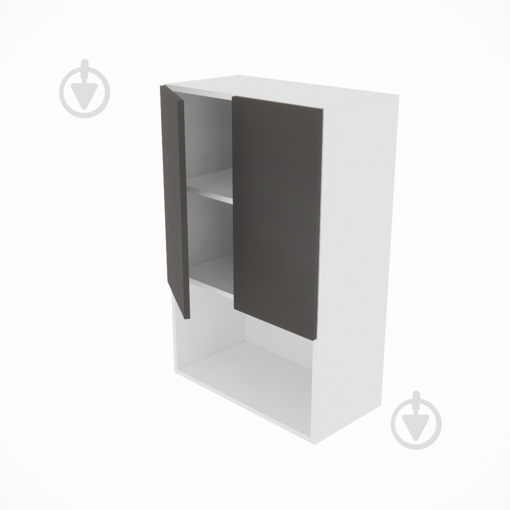 Шкаф верхний Софи (В 60 2Д п/микровол. (920)) графит серый/белый Світ Меблів - фото 2 Шкаф верхний Софи (В 60 2Д п/микровол. (920)) графит серый/белый Світ Меблів - фото 2