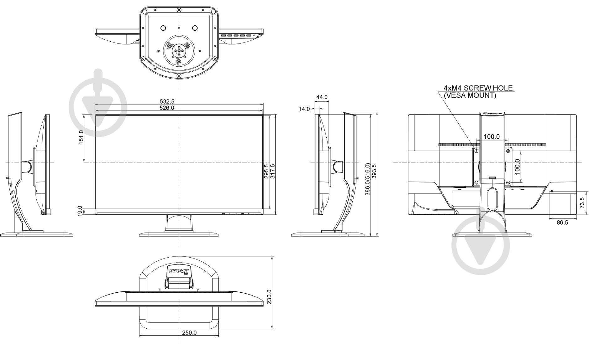 Монитор Iiyama ProLite 23" (XUB2390HS-B1) - фото 9