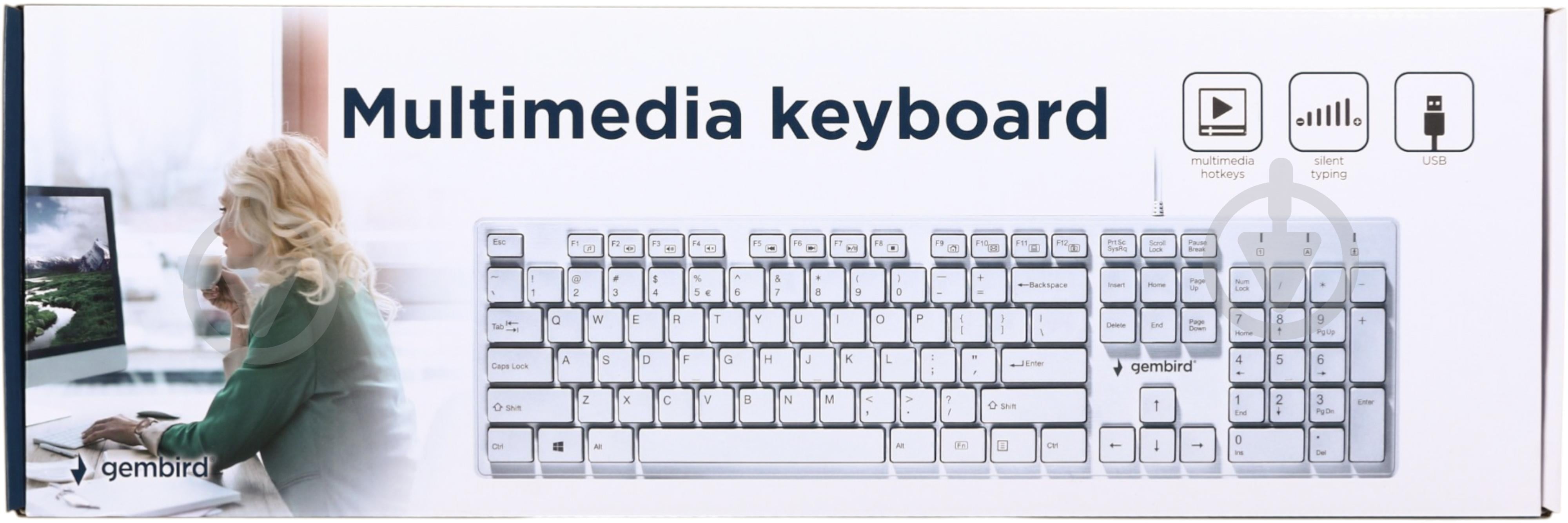 Клавіатура Gembird (KB-MCH-03-W-UA) white - фото 3