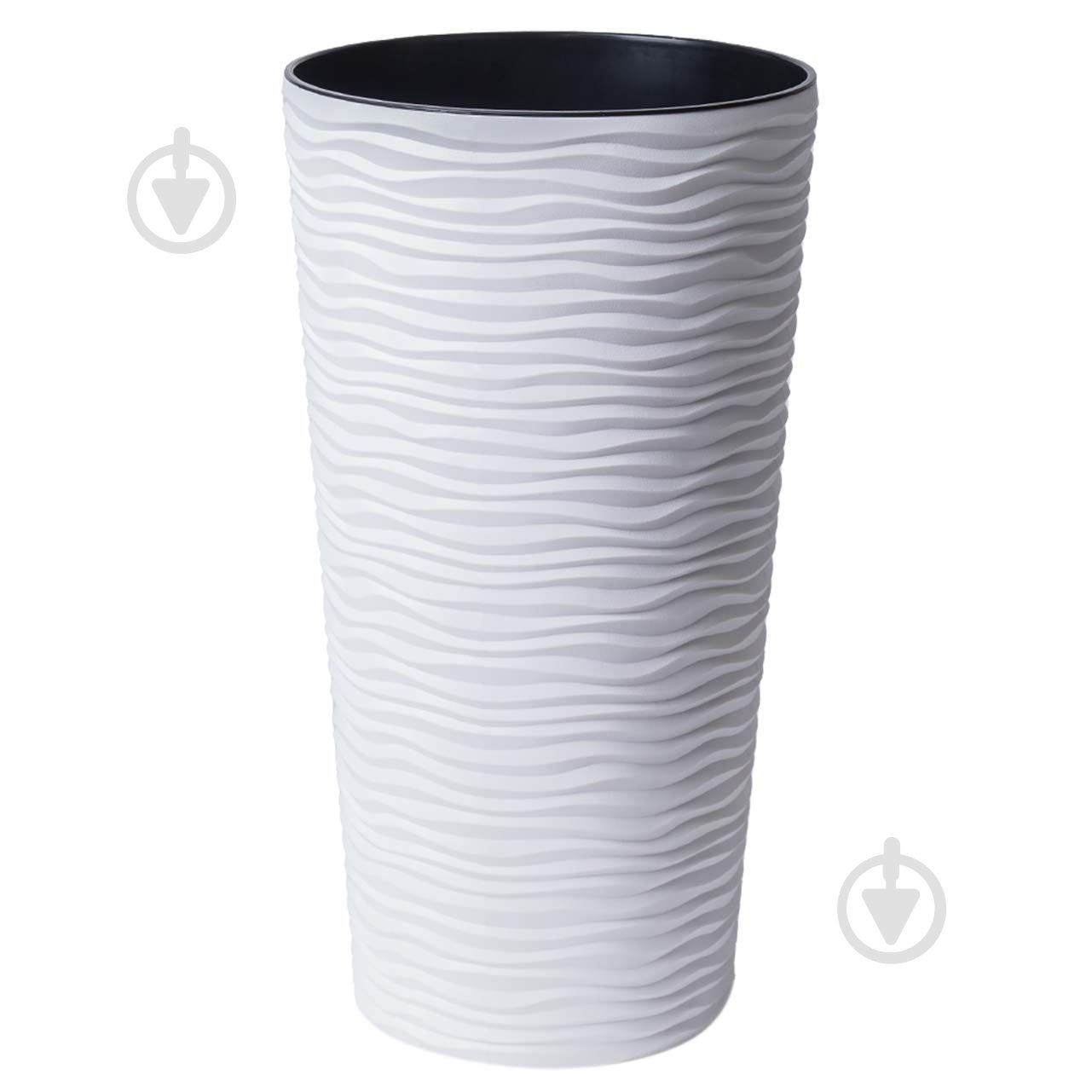 Вазон пластик Ф'южн d27х51 см круглий білий 10 л Алеана - фото 1