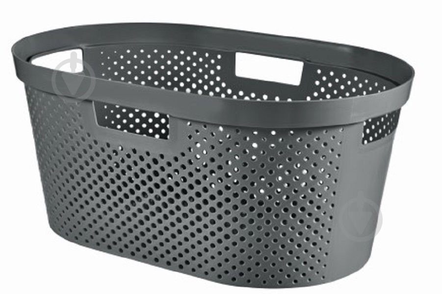 Кошик для білизни Curver Infinity 590x390x270 мм 40 л темно-сірий - фото 1