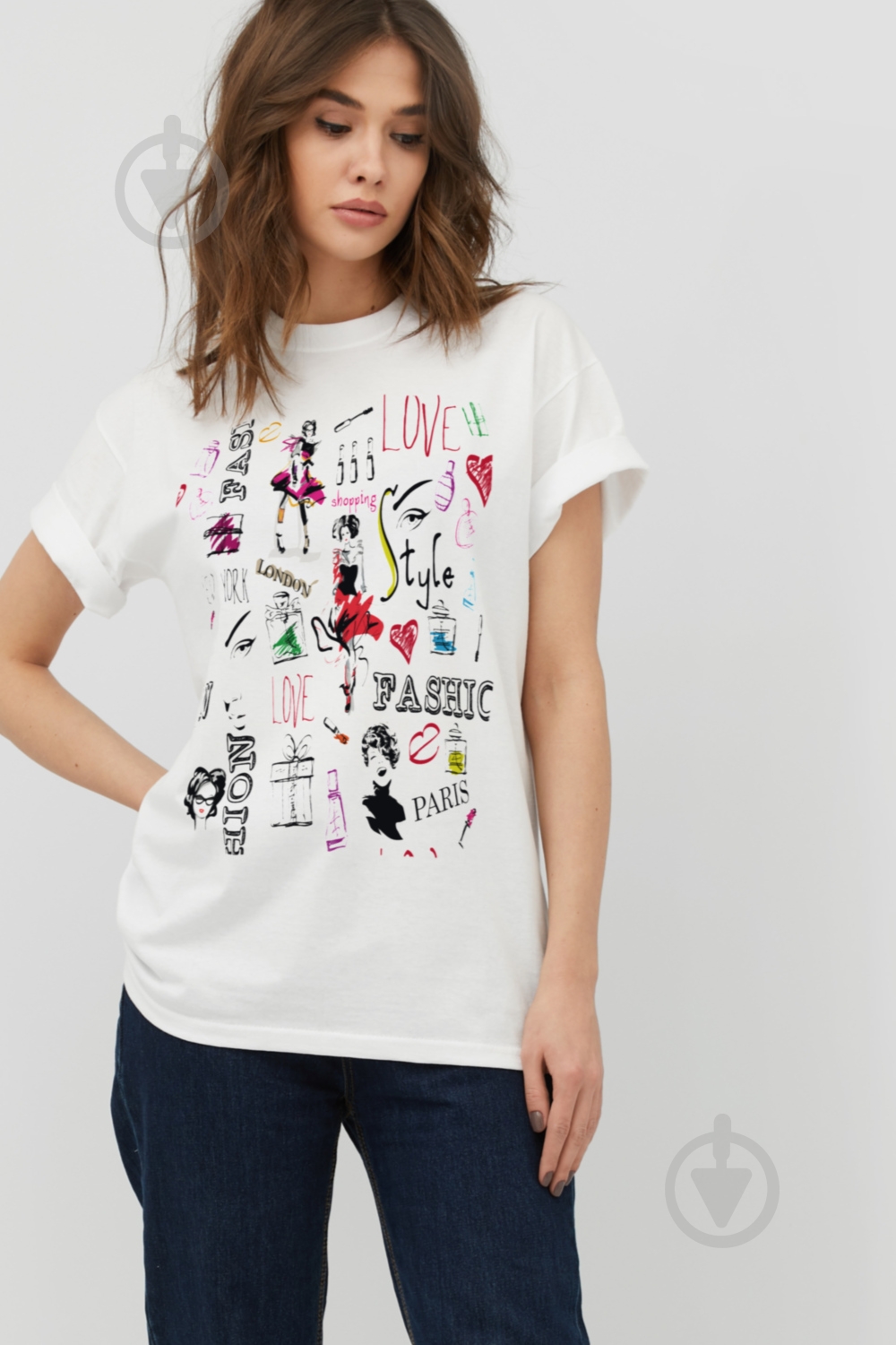 Футболка YAPPI Oversize 3702120 р.M белый - фото 2
