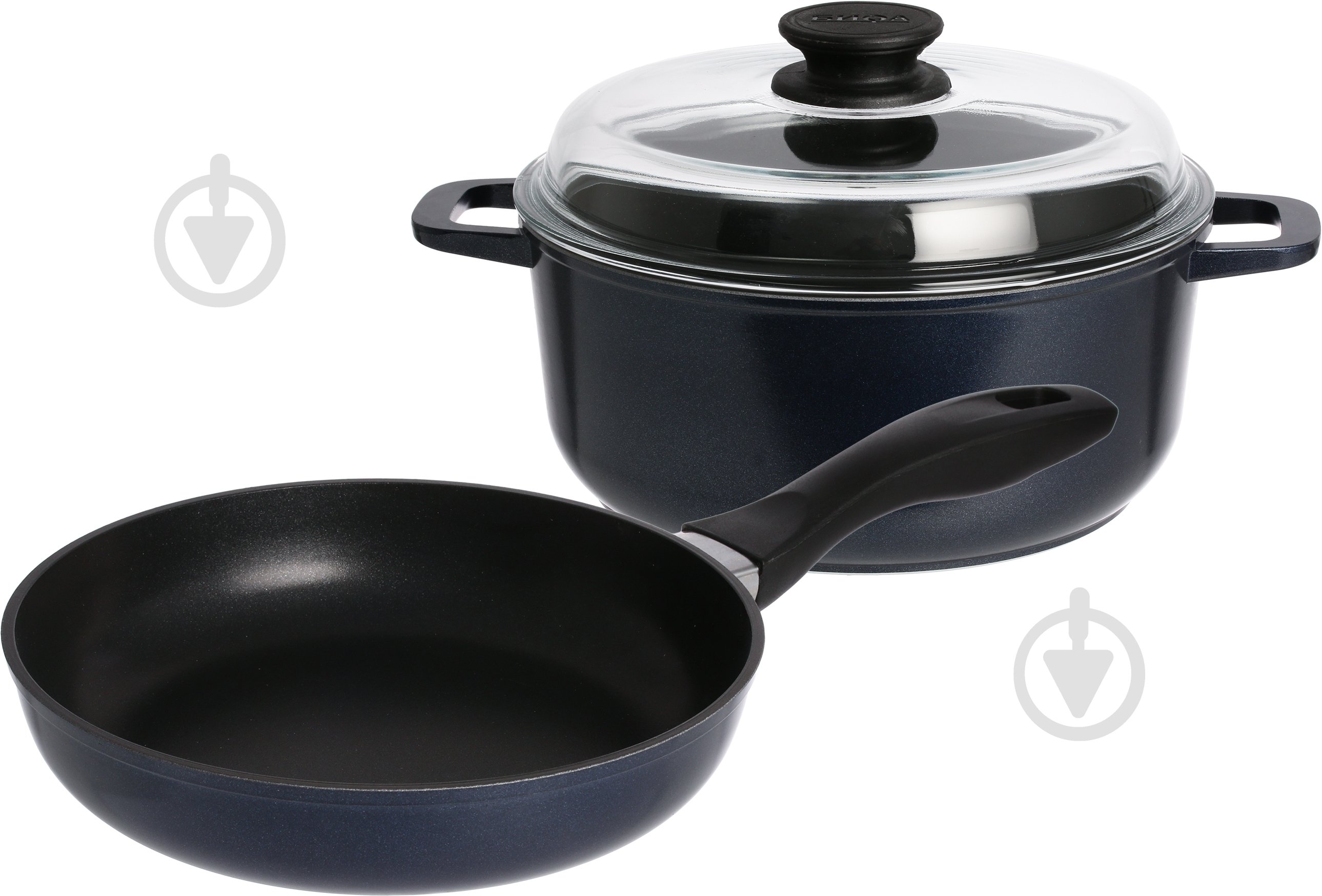 Набор посуды Biol с антипригарным покрытием 3 предмета Индиго І22РС - фото 1