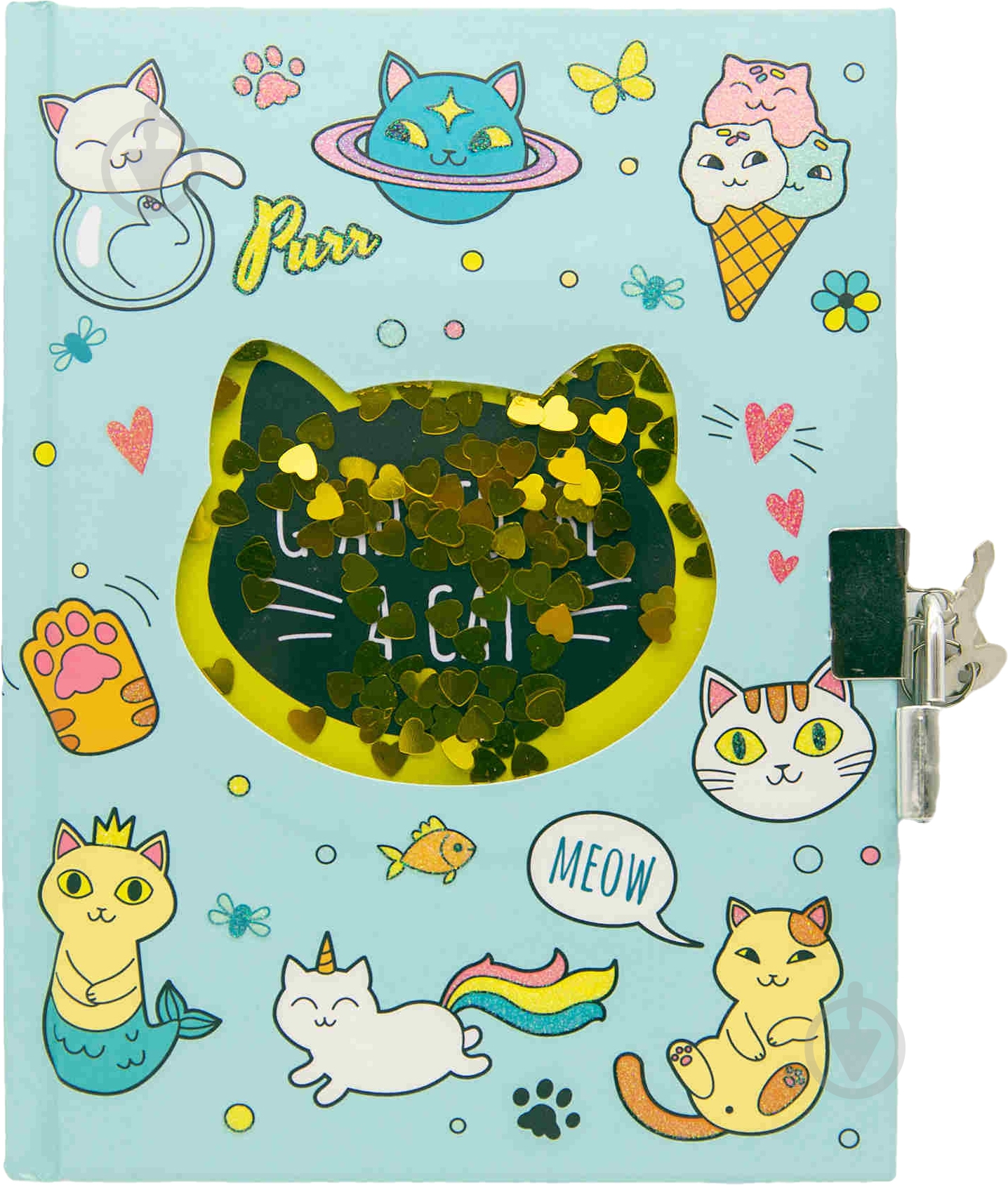 Блокнот дитячий на замочку 178x130 мм 80 арк. Котики Malevaro - фото 1