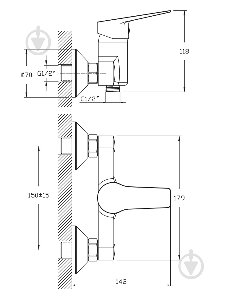 Смеситель для душа Water House Cube HB9420121C - фото 5 Смеситель для душа Water House Cube HB9420121C - фото 5