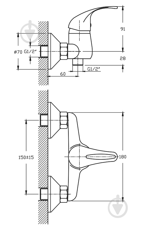 Змішувач для душу Water House Standard HB9142039C - фото 4 Змішувач для душу Water House Standard HB9142039C - фото 4