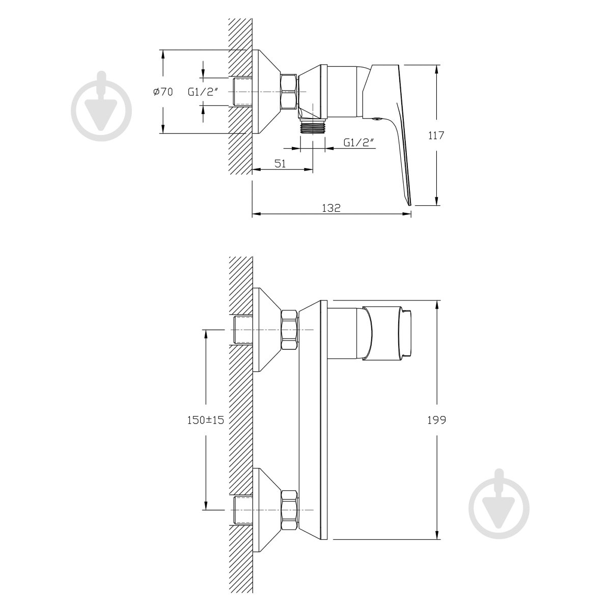 Змішувач для душу Imprese Loreta 15350 - фото 3