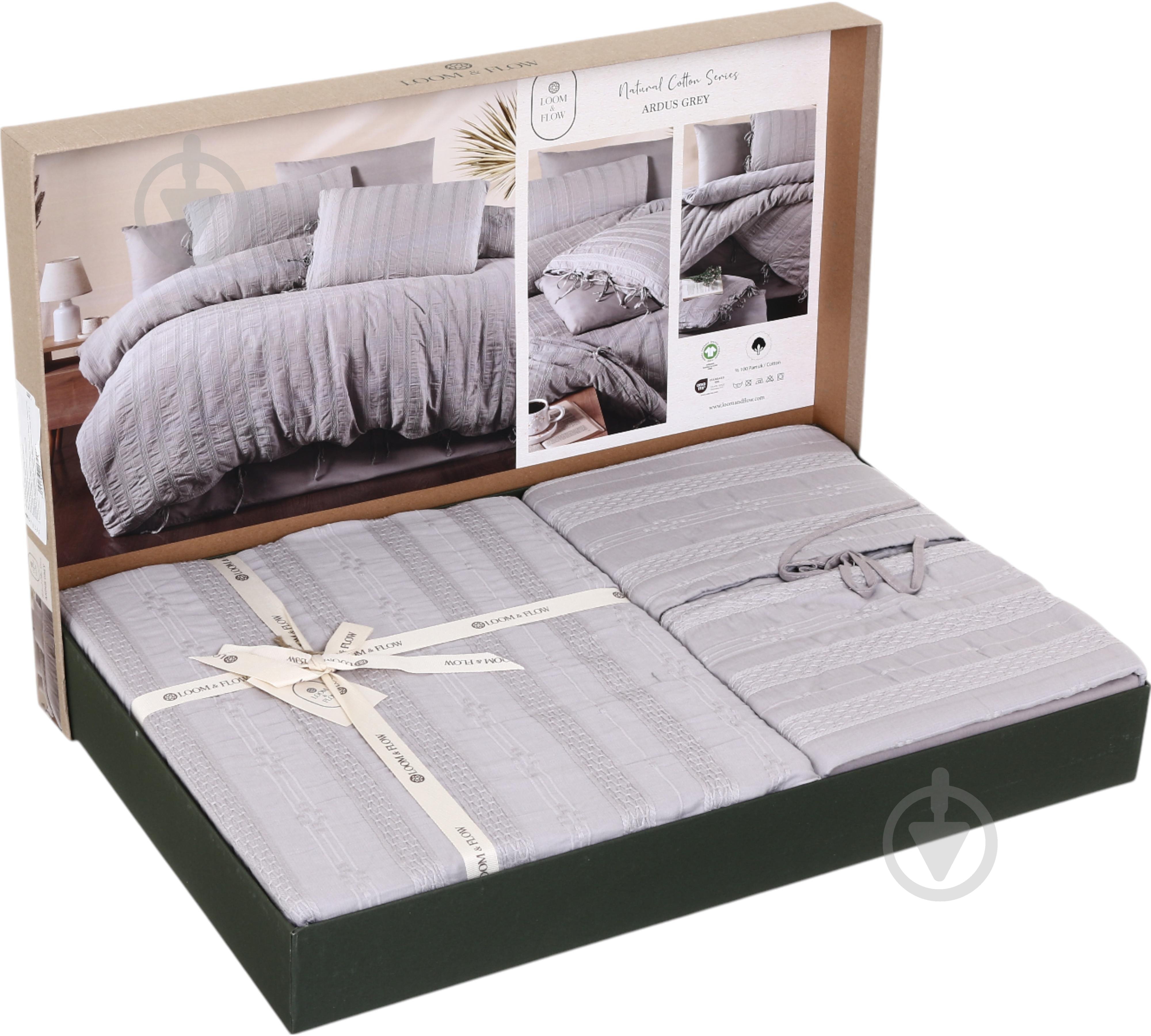 Комплект постільної білизни Lugano grey 2 Loom&Flow - фото 5