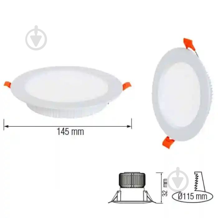 Світильник світлодіодний вбудовуваний HOROZ ELECTRIC Alexa 20 Вт 4200 К білий 016-048-0020-030 - фото 2