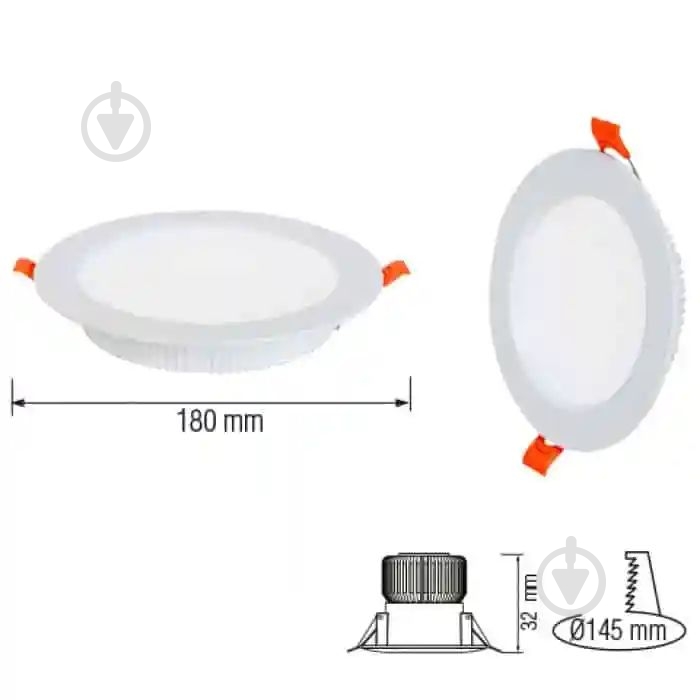 Світильник світлодіодний вбудовуваний HOROZ ELECTRIC Alexa 24 Вт 4200 К білий 016-048-0024-030 - фото 2