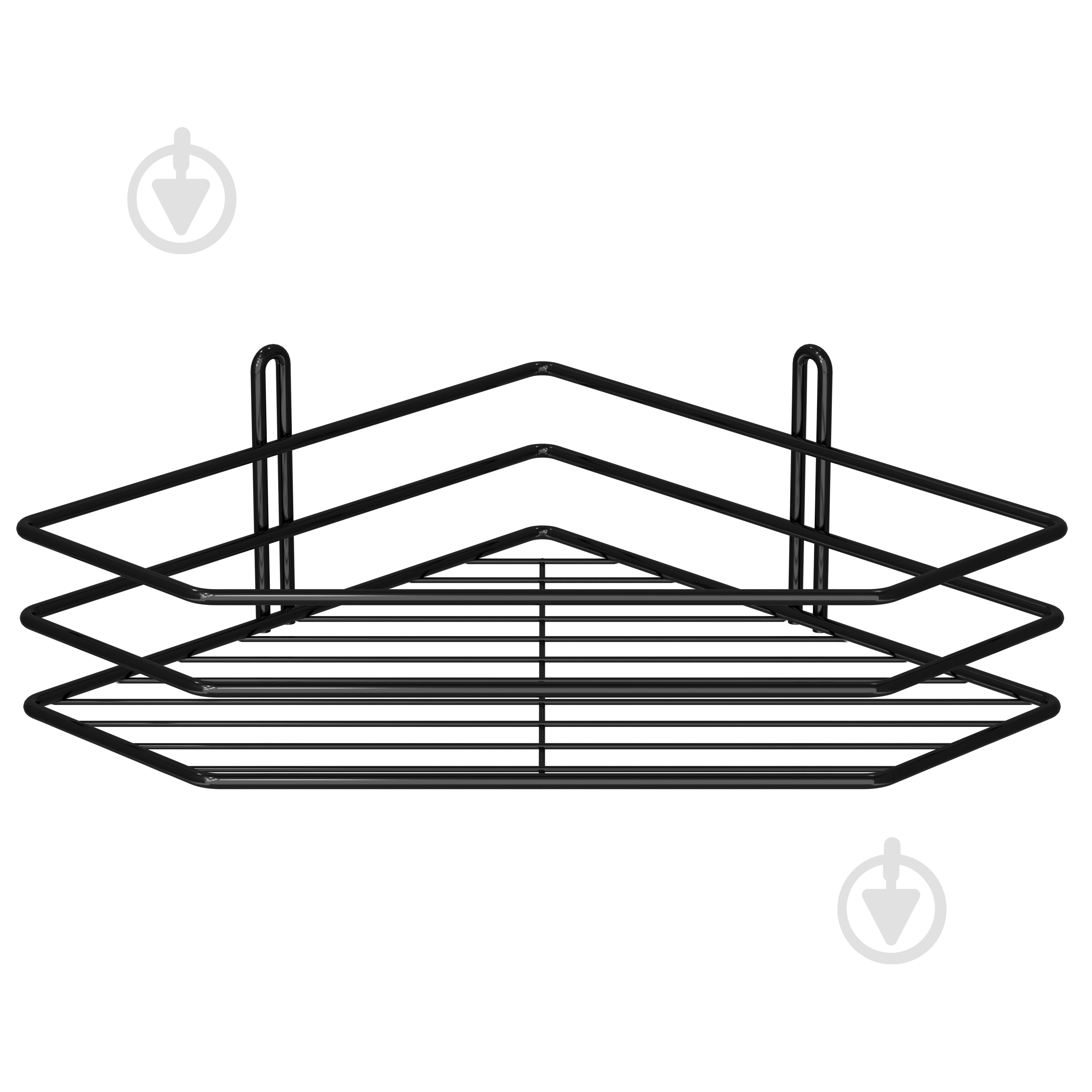 Полка угловая 25 см 1-ярусная черная (ПВ-25133) - фото 1