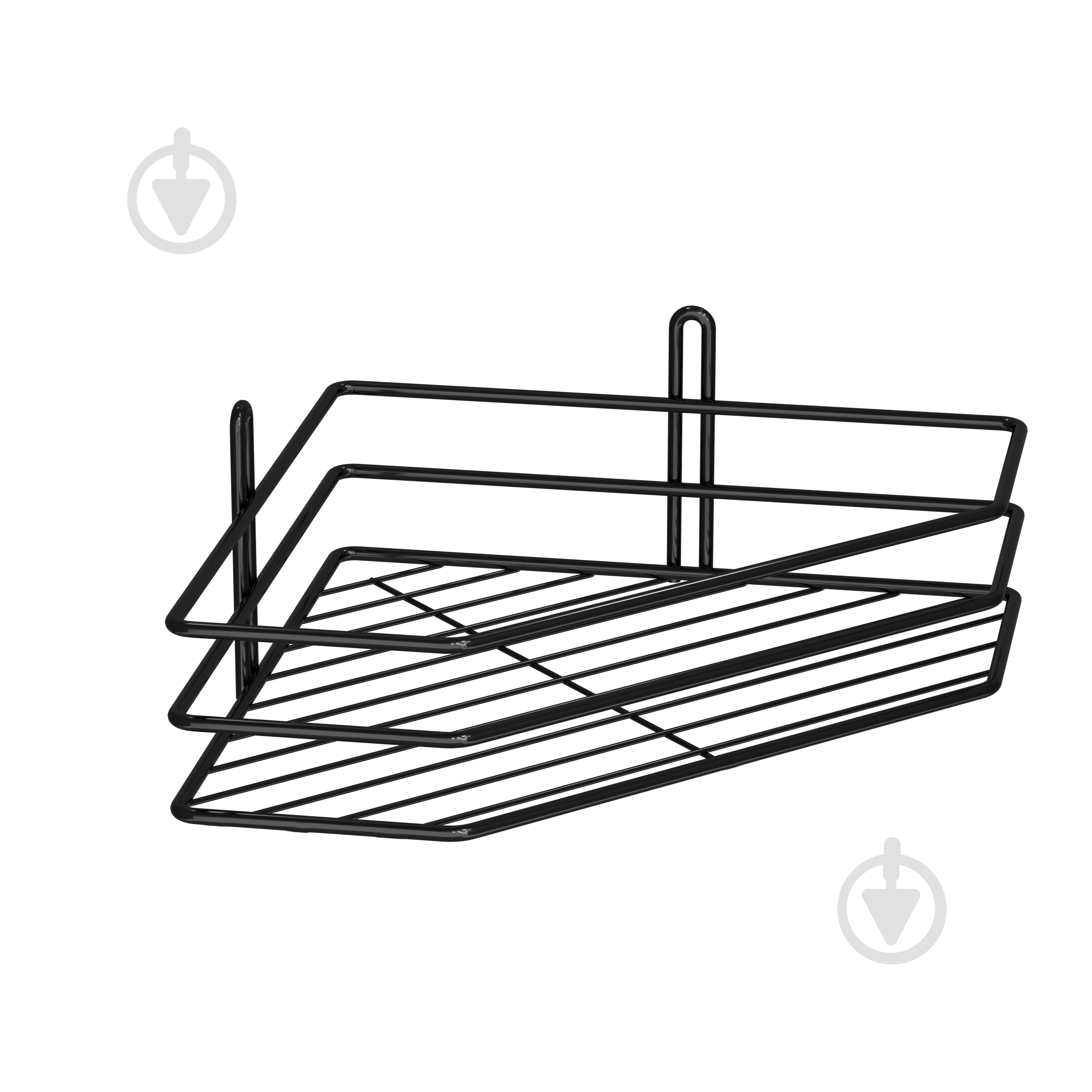 Полка угловая 25 см 1-ярусная черная (ПВ-25133) - фото 2