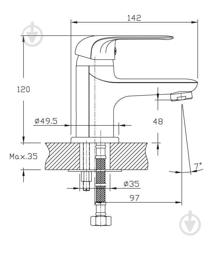 Смеситель для умывальника Water House Smart HB102 - фото 6