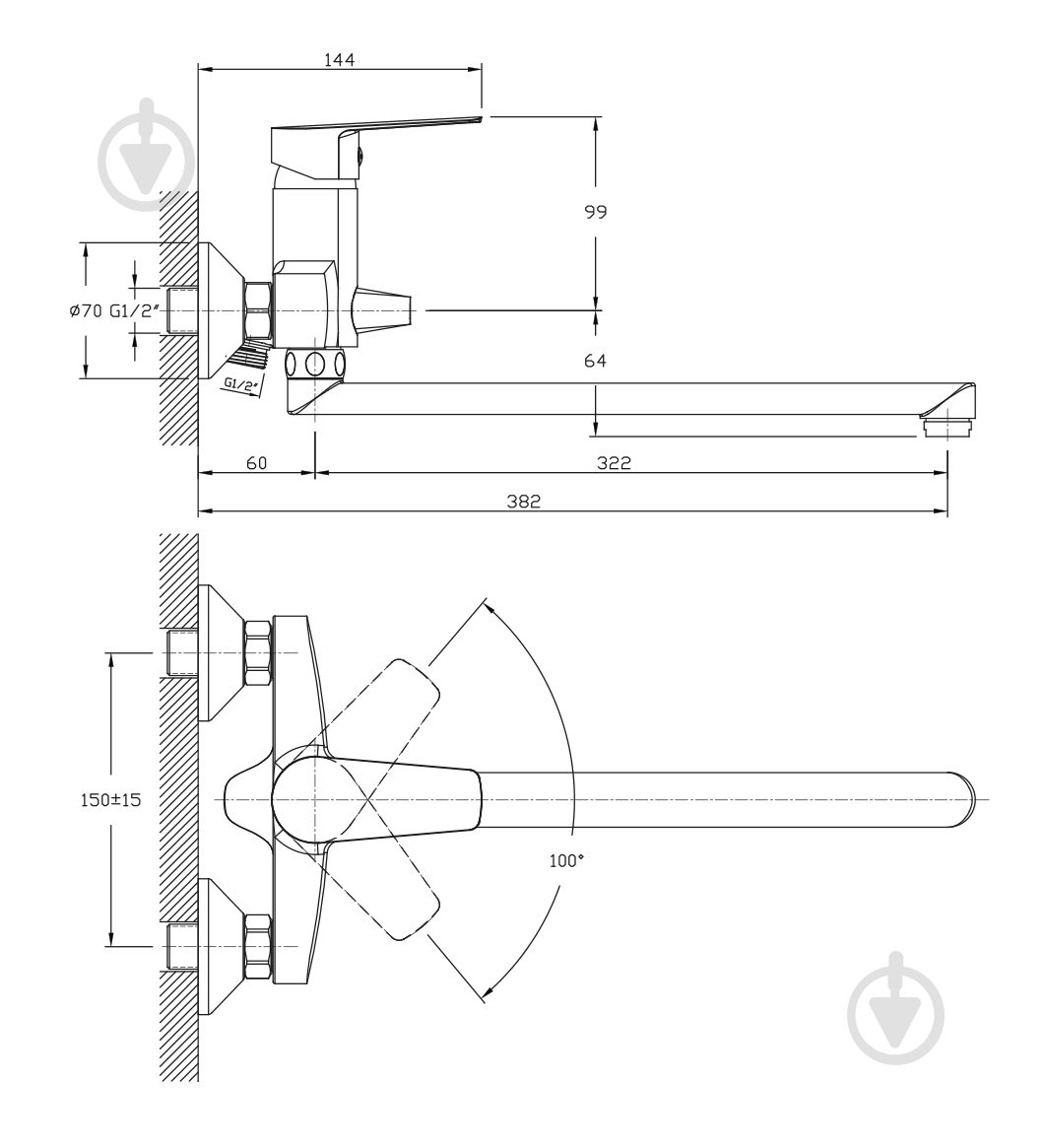 Смеситель для душа Water House Modern HB101 - фото 7