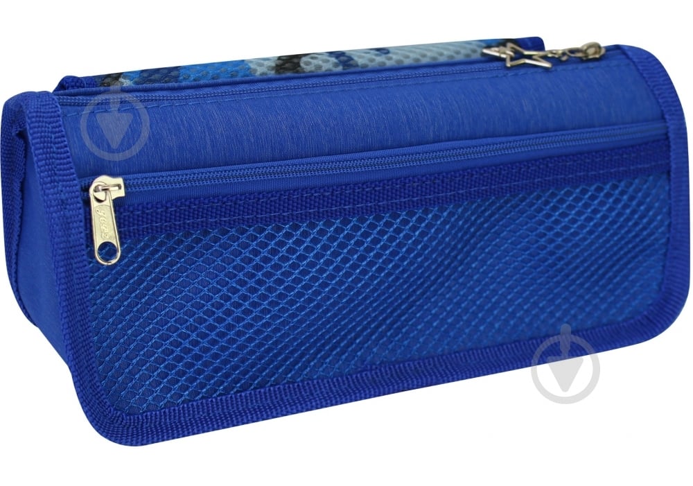 Пенал на 2 отделения J-2373 Maxi синий - фото 2