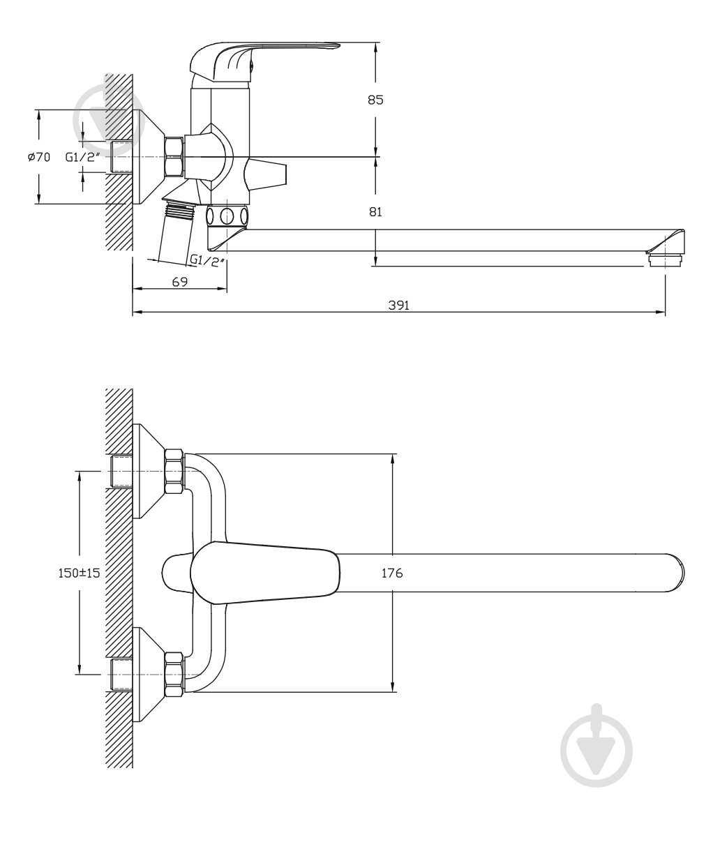 Смеситель для ванны Water House Smart HB102 - фото 6 Смеситель для ванны Water House Smart HB102 - фото 6
