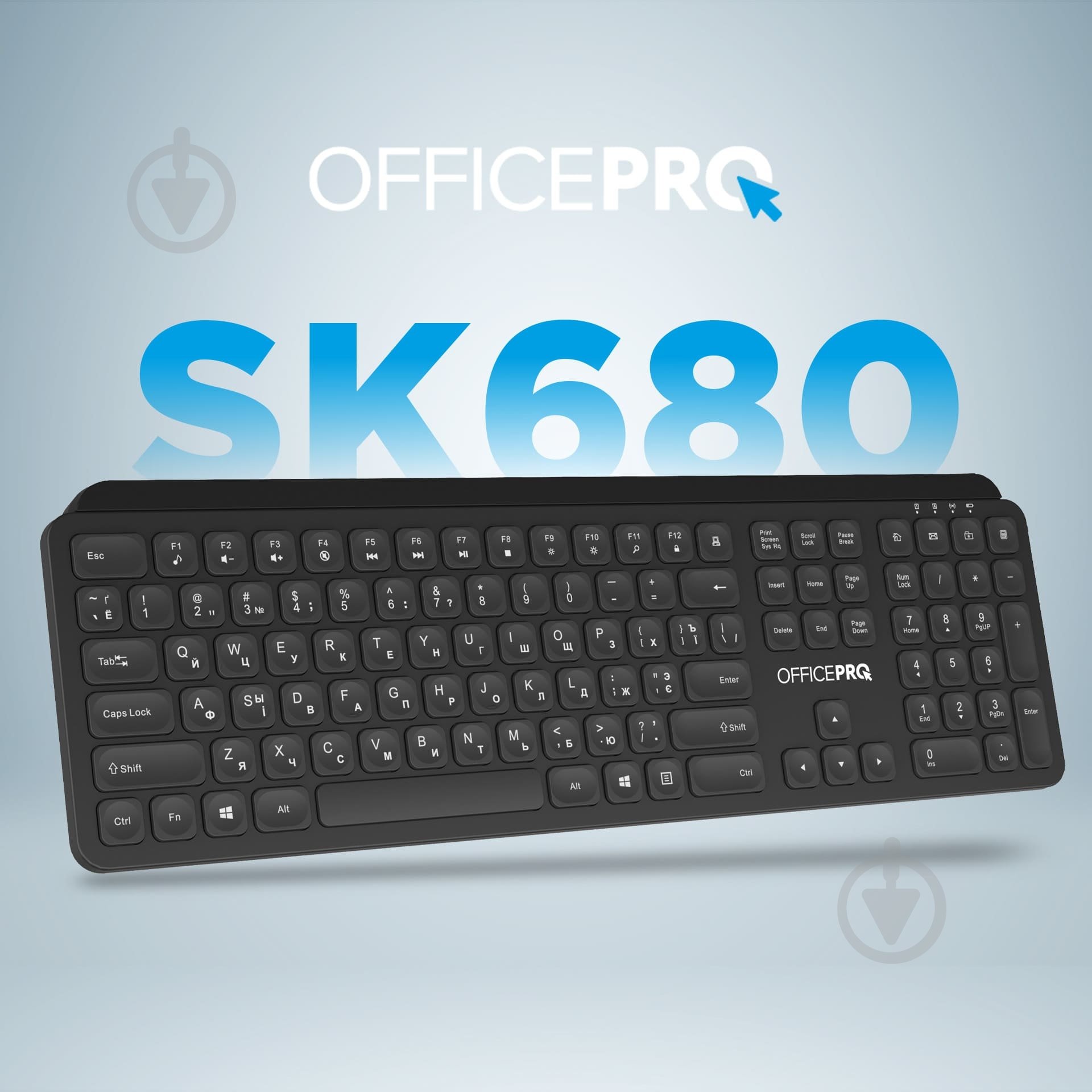 Клавіатура бездротова OfficePro (SK680) black - фото 8