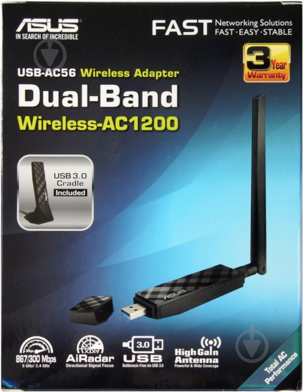 WiFi-адаптер ASUS USB-AC56 - фото 4 WiFi-адаптер ASUS USB-AC56 - фото 4