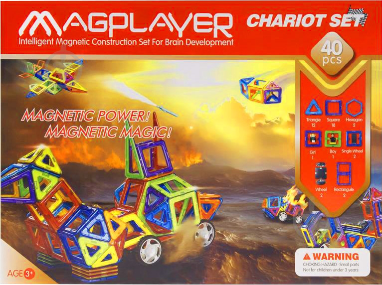 Конструктор Magplayer магнитный MPB-40 - фото 1