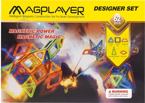 Конструктор Magplayer магнитный MPB-62 - фото 1