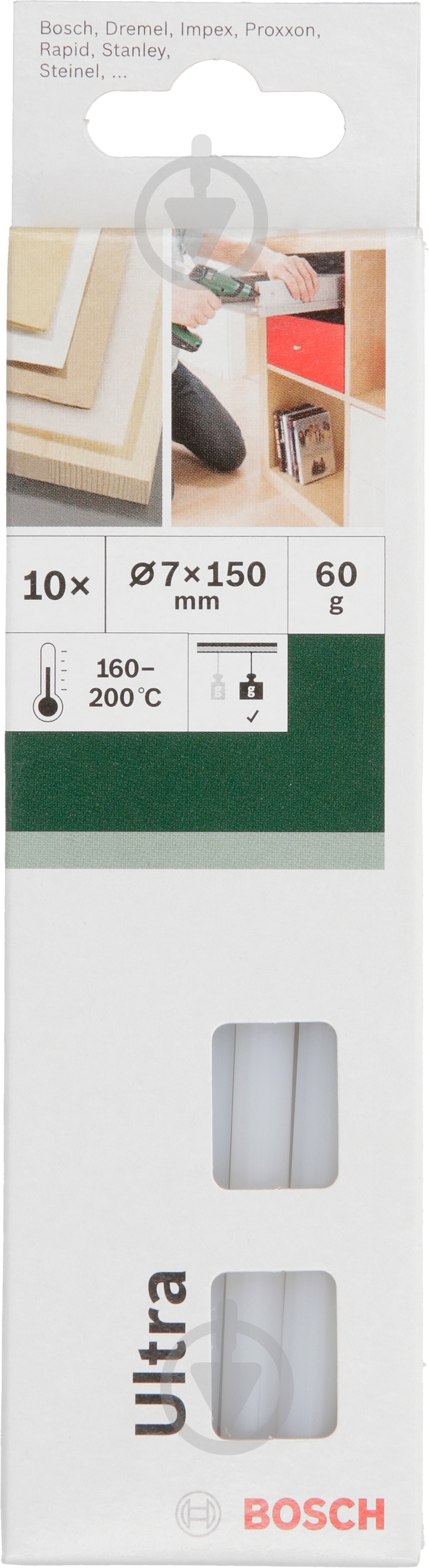Стержни клеевые Bosch 7 мм 10 шт. 2609256A03 - фото 2