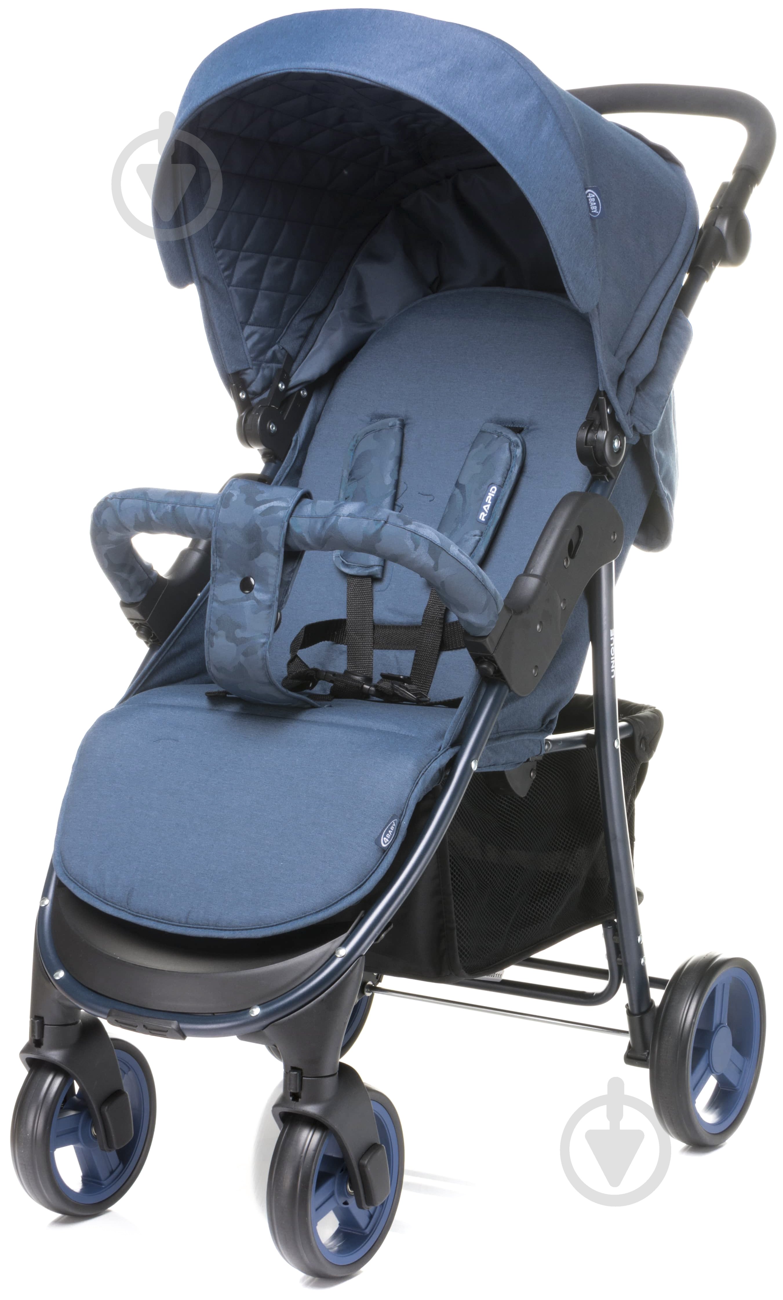 Коляска прогулочная 4Baby Rapid Unique blue - фото 1