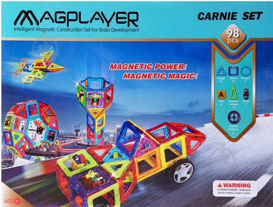 Конструктор Magplayer магнитный MPA-98 - фото 1