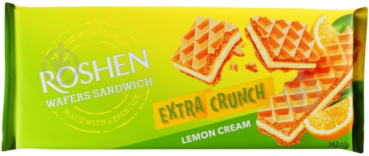Вафли Roshen Sandwich Crunch лимон 142 г - фото 1