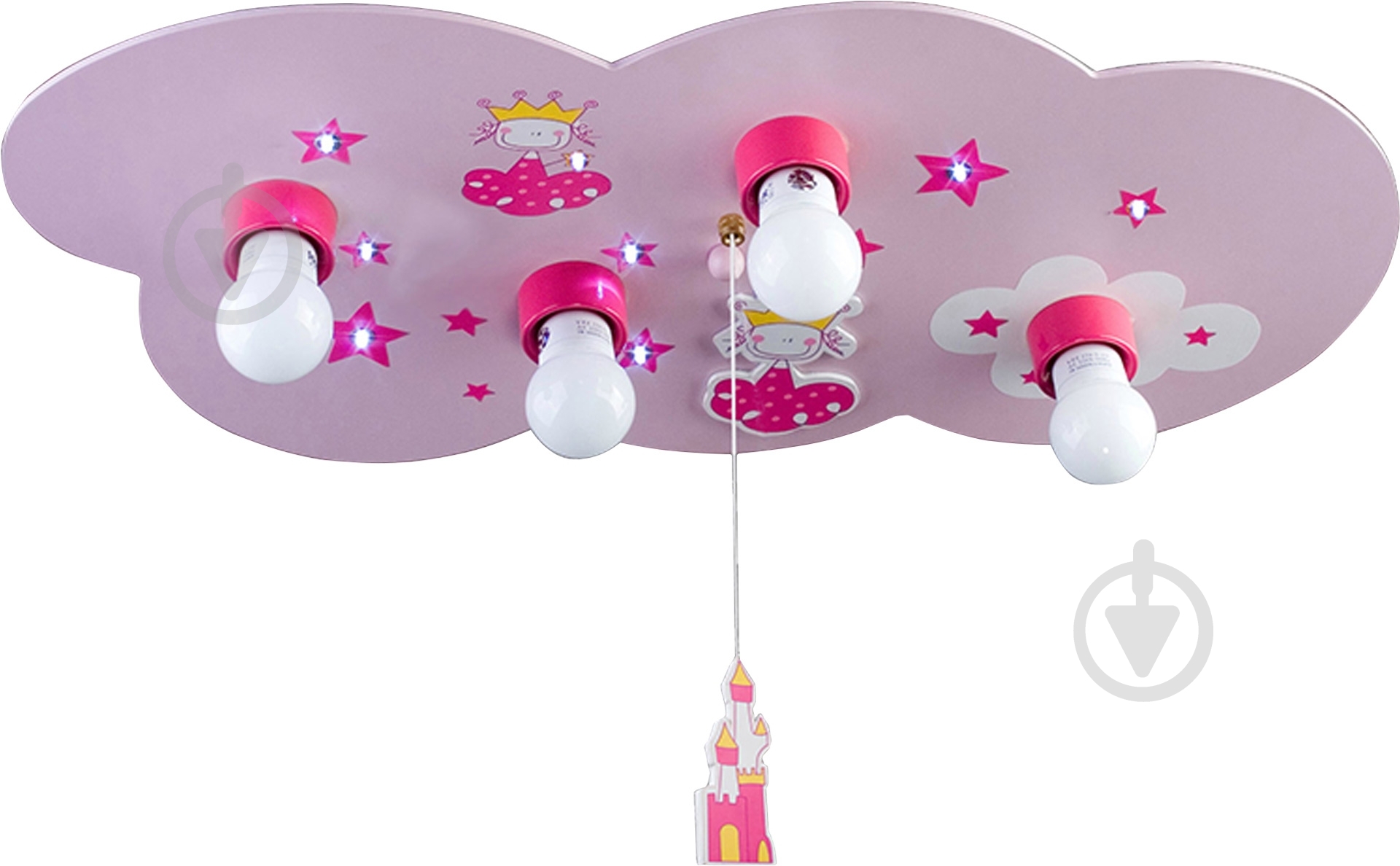 Люстра потолочная Crystal Lux 4xE14 розовый Sky/PL4 rosa - фото 1