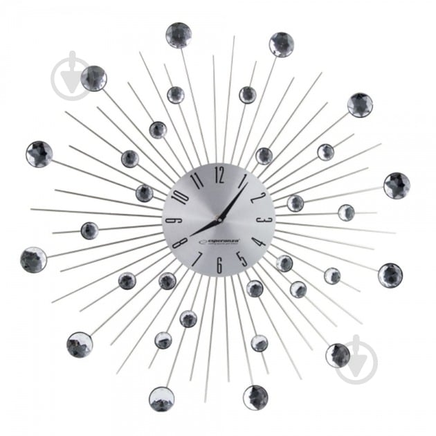 Годинник Wall Clock Boston EHC002 50 см з променями з і сталі та кристалами Esperanza - фото 1