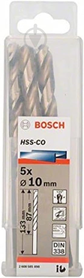 Набір свердел Bosch HSS-CO 10 мм 5 шт. 2608585898 - фото 2