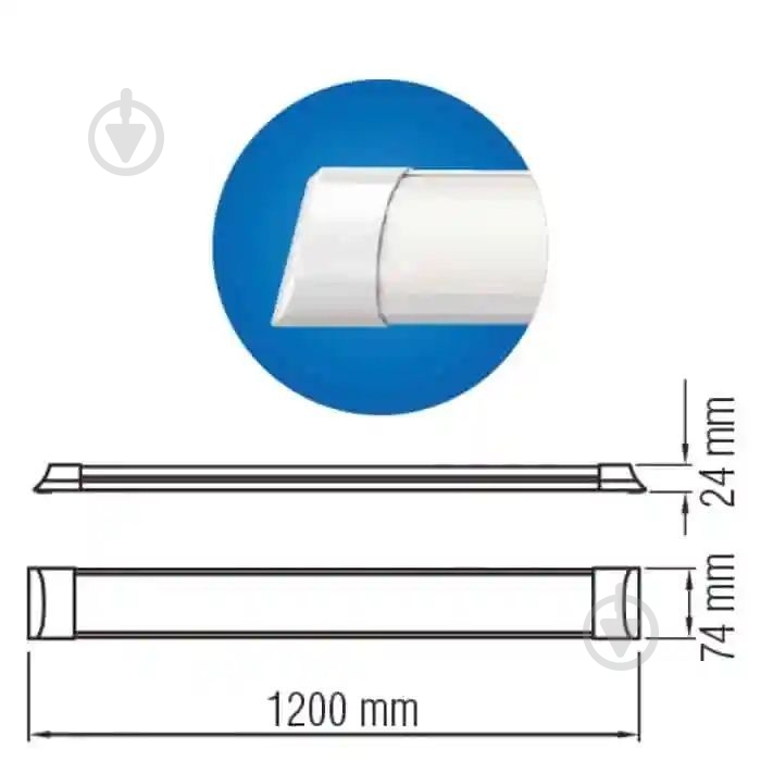 Світильник лінійний HOROZ ELECTRIC TETRA SQ 54 Вт 6400 К холодний 052-005-0120-020 - фото 2