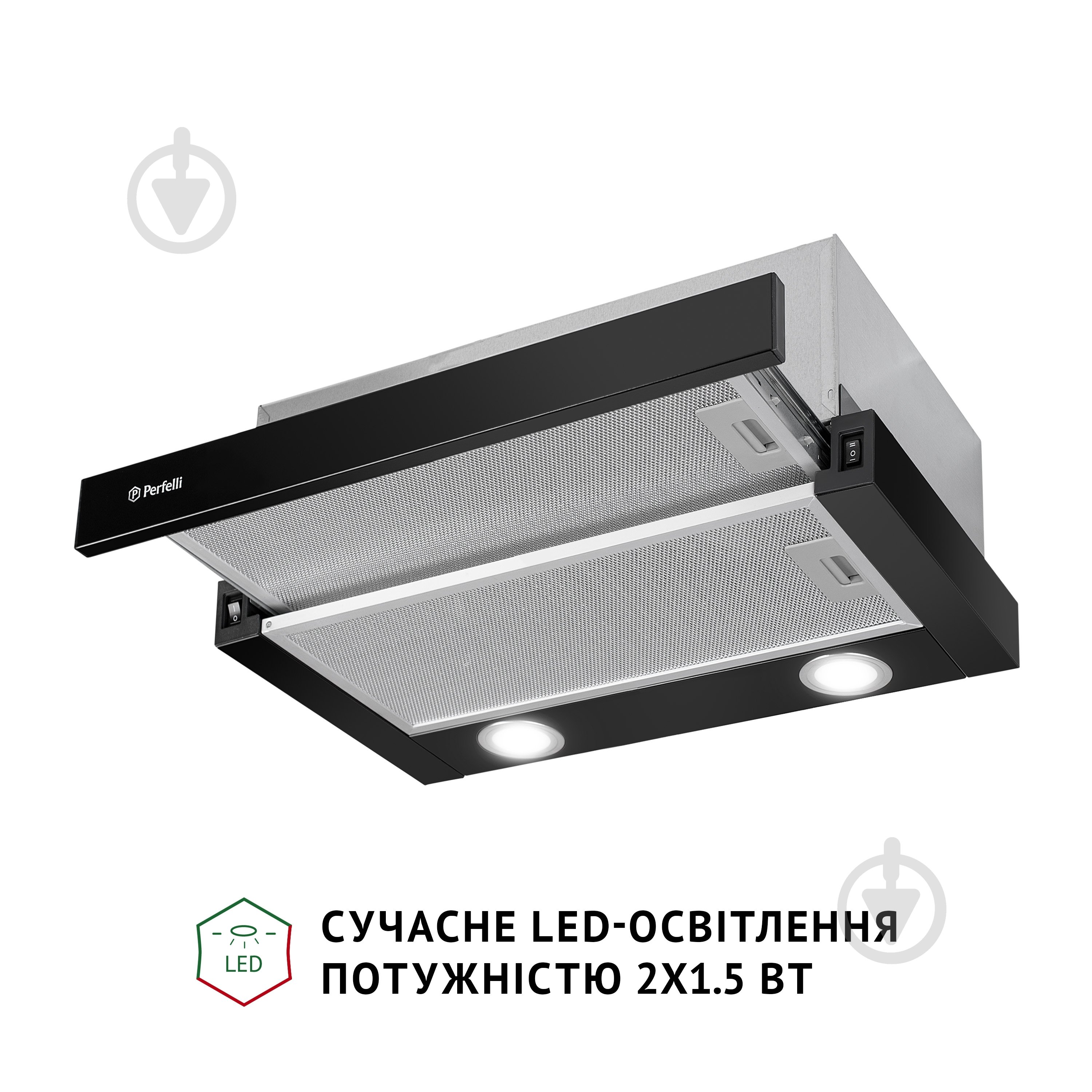 Витяжка Perfelli TL 502 BL LED телескопічна - фото 4